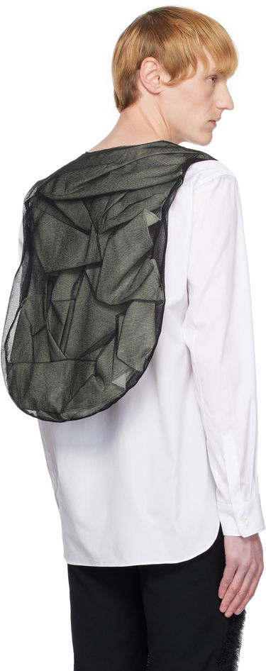 Риза Comme des Garçons Homme Plus Broad & Tulle Cotton Cloth Collarless Shirt Бяло | PO-B013-051, 2