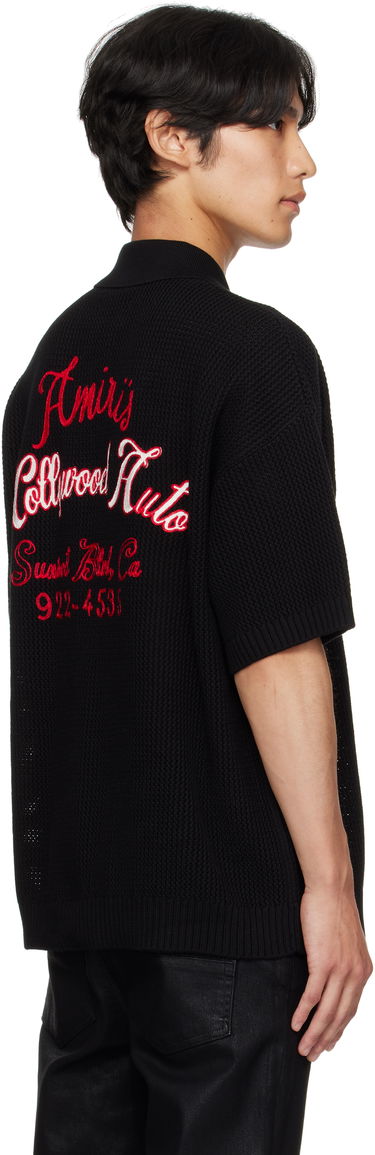 Поло тениска AMIRI AMIRI 'Hollywood Auto' Mesh Polo Shirt Черно | AMKNIR1028, 2