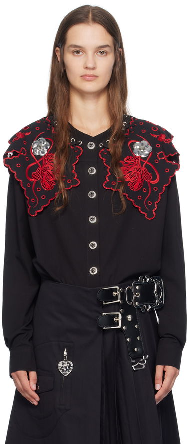Риза Chopova Lowena Marlin Embroidered Detachable-Collar Shirt Черно | 2243, 0