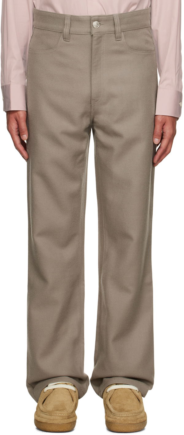 Панталони AMI Straight-Fit Trousers Бежово | HTR504.WV0018, 0