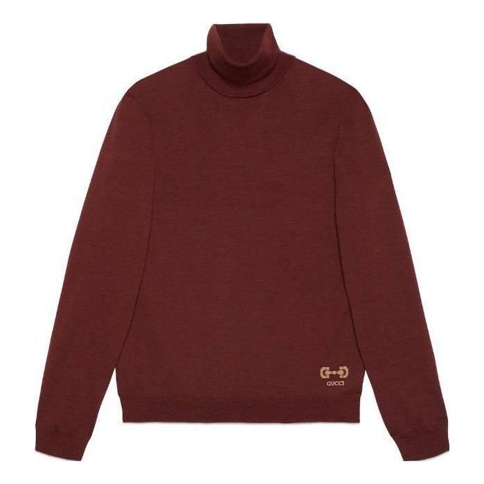 Пуловер Gucci Horsebit Intarsia Wool Turtleneck Sweater Червено | 729476-XKCOR-6187