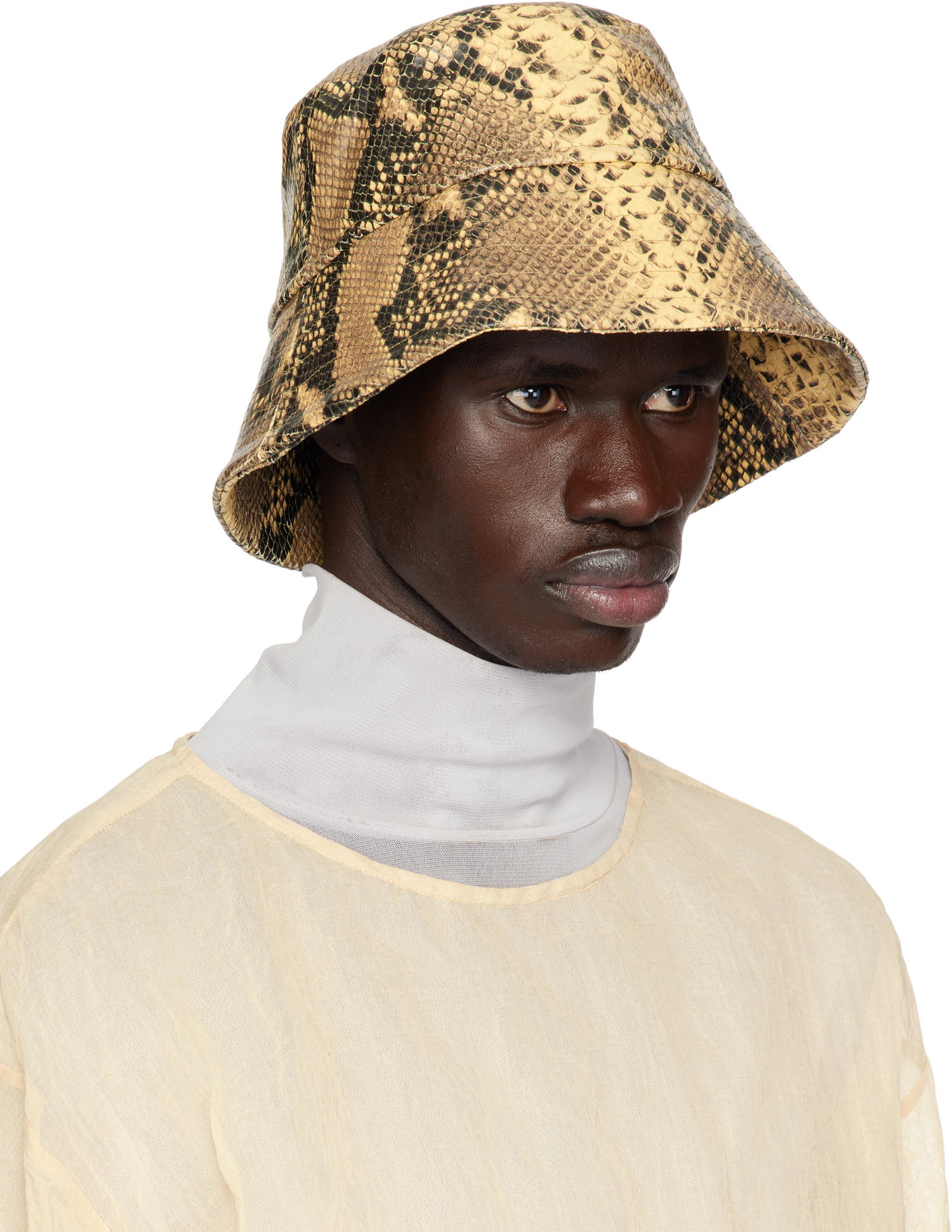 Шапка Dries Van Noten Dries Van Noten Leather Bucket Hat Жълто | 251-029501-1545, 1