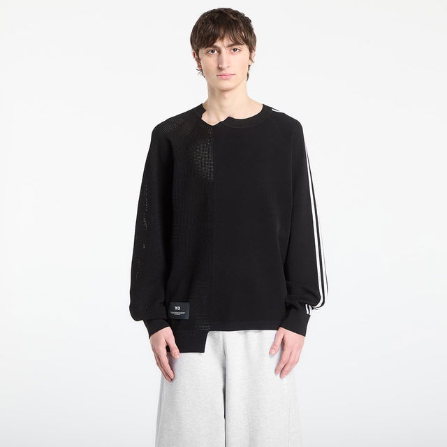 Y-3 Raw Edge 3 Stripes Crewneck Sweatshirt