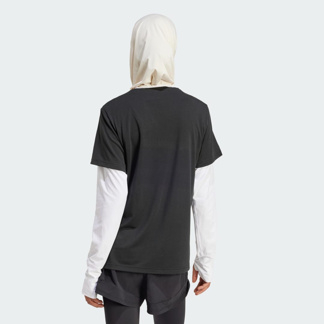 Тениска adidas Performance Wrapping 3-Stripes T-Shirt Черно | IW8783, 1