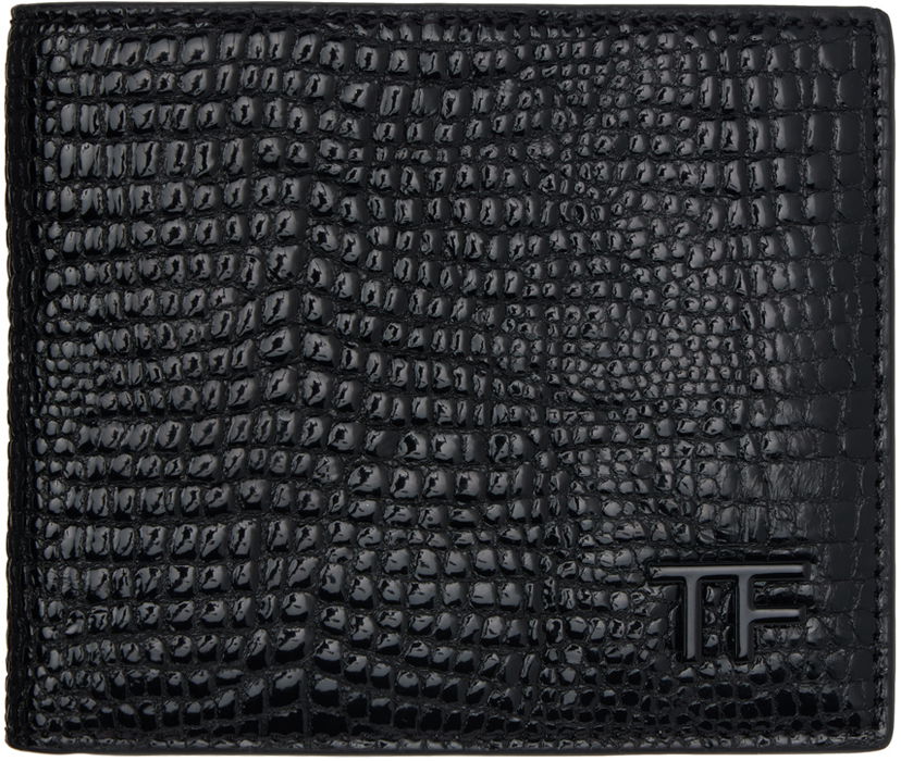 Портфейл Tom Ford Black Printed Leather T Line Classic Wallet Черно | YT228-LGO050L