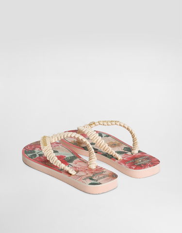 Аксесоари Dolce & Gabbana Dolce & Gabbana Floral Print Flip-Flops with Braided Strap Розово | VH0004VH000HF20C, 2