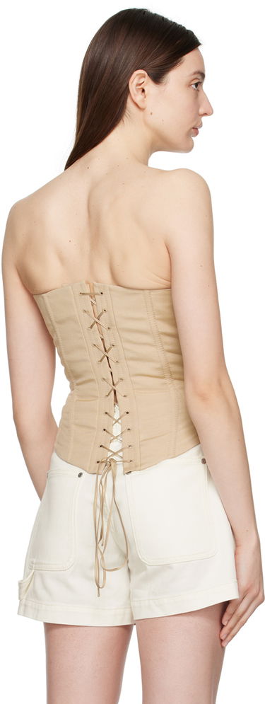 Сутиен Stella McCartney Stella McCartney Lace-Up Corset Top Бежово | 6T01683DU701, 2