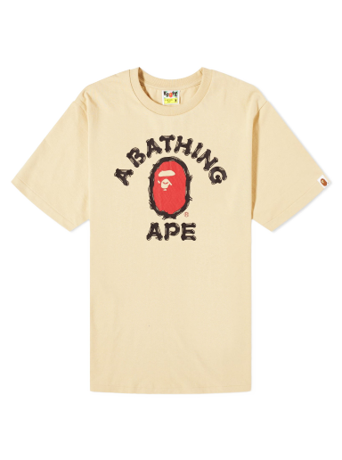 Тениска BAPE A Bathing Ape Men's Brush College T-Shirt Beige Бежово | 001TEJ801056M-BGE