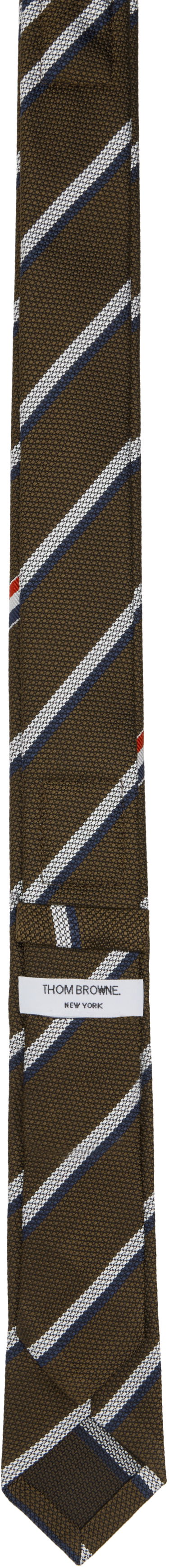 Шал Thom Browne Thom Browne Classic Shadow Stripe Pique Weave Tie Кафяво | MNL001A-F0990, 1