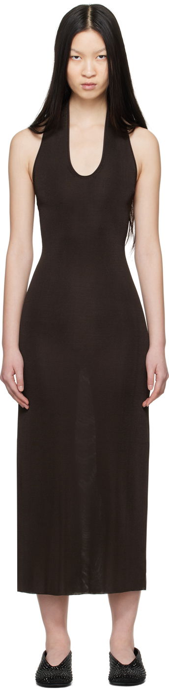 Pокля Khaite 'The Coraline' Maxi Dress Кафяво | 9544429, 0