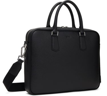 Чанта през рамо BOSS BOSS Grained Leather Briefcase Сиво | 50536146, 4