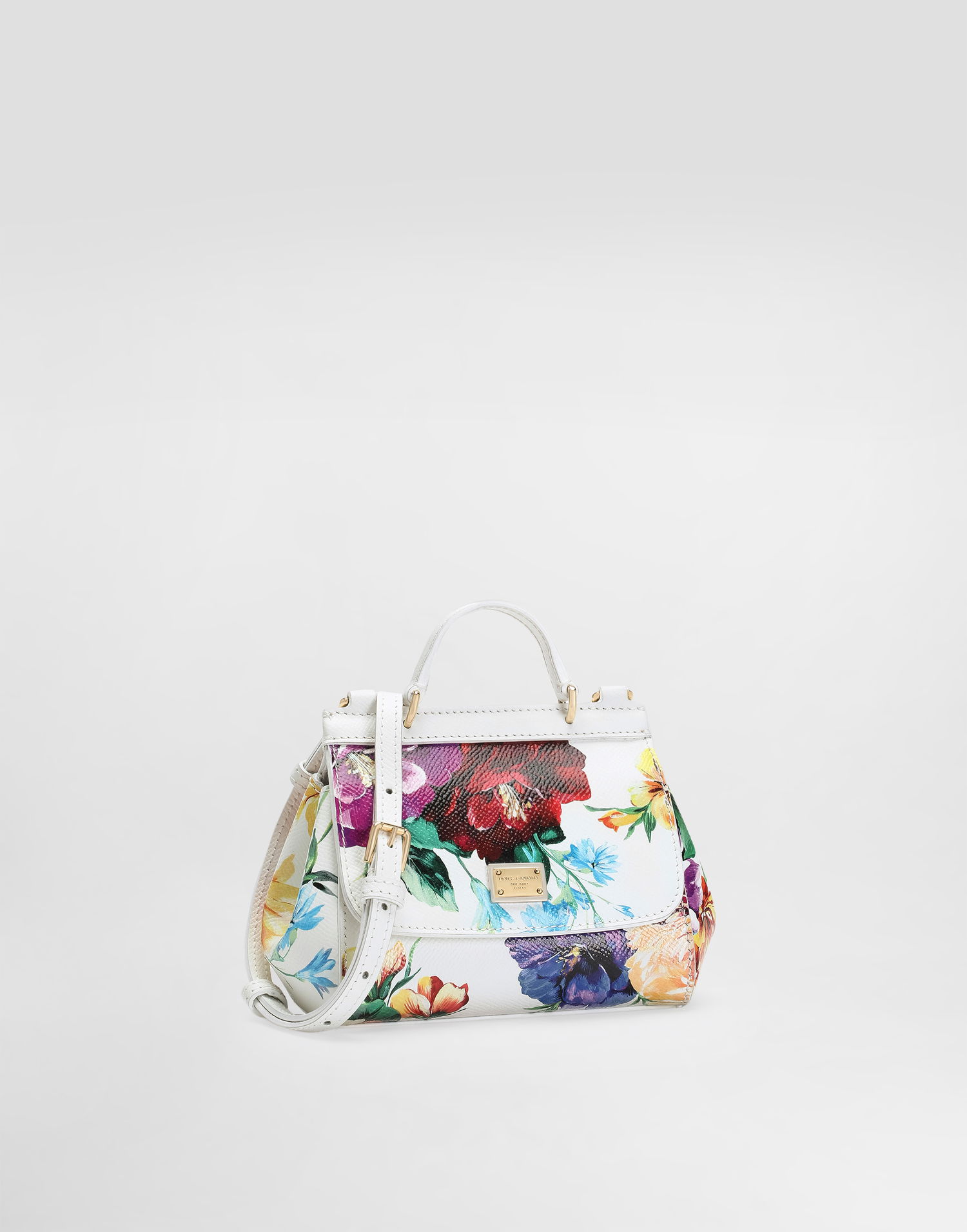 Дамска чанта Dolce & Gabbana Dolce & Gabbana Sicily Printed Calfskin Handbag Многоцветен | EB0003AB163HA5PC, 1