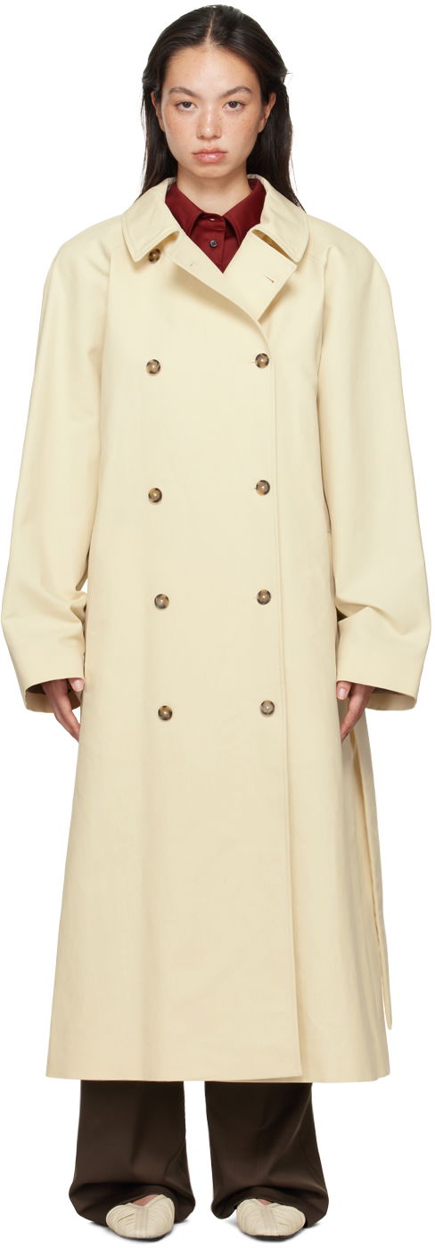 Тренчкот Loulou de Saison Loulou de Saison Kamina Double-Breasted Trench Coat Бежово | KAMINA, 0