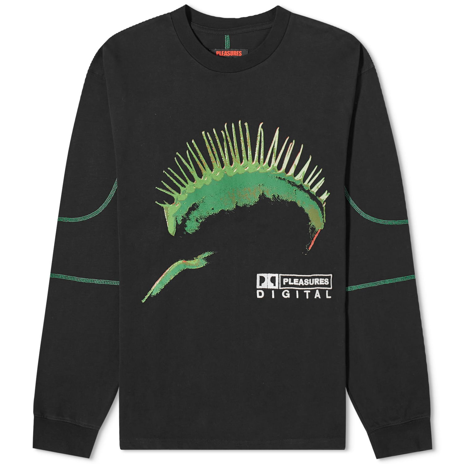 Тениска Pleasures Trap Long Sleeve T-Shirt Черно | P24SP032-BLACK, 0