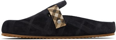Облекло Burberry Burberry Check Suede Urchin Clogs Черно | 8113394, 2