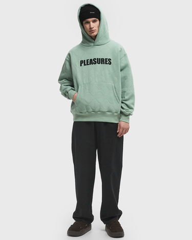 Суитчър Pleasures Pleasures Wave Quilted Hoodie Зелено | P24W007-MATCHA, 1