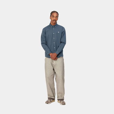 Риза Carhartt WIP L/S Madison Shirt "Ore / Wax" Тъмно синьо | I023339_1RE_XX, 3