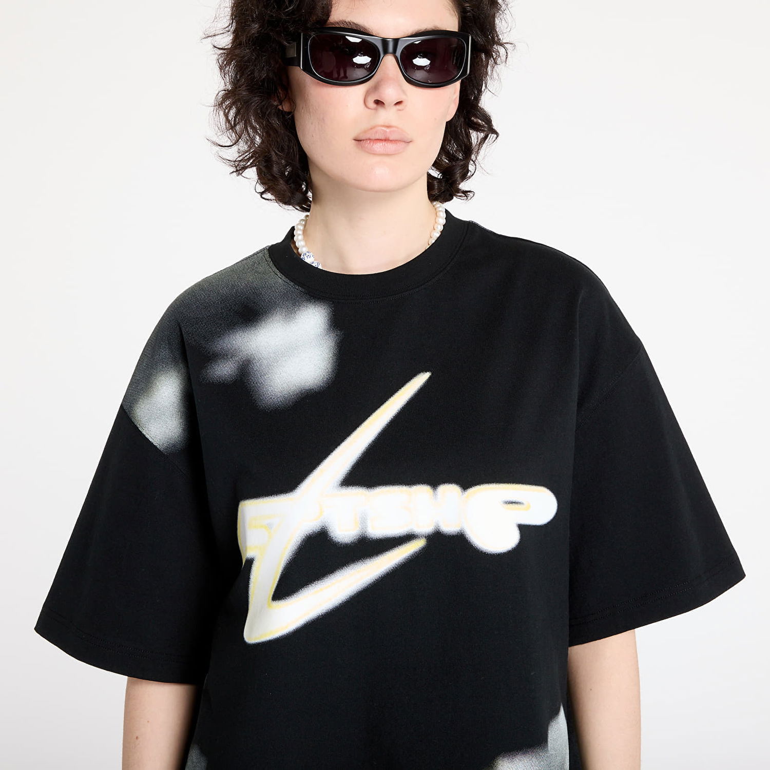 Тениска Footshop Walking Art By FTSHP Clouds Graphic T-Shirt Черно | FTSHP_402, 1