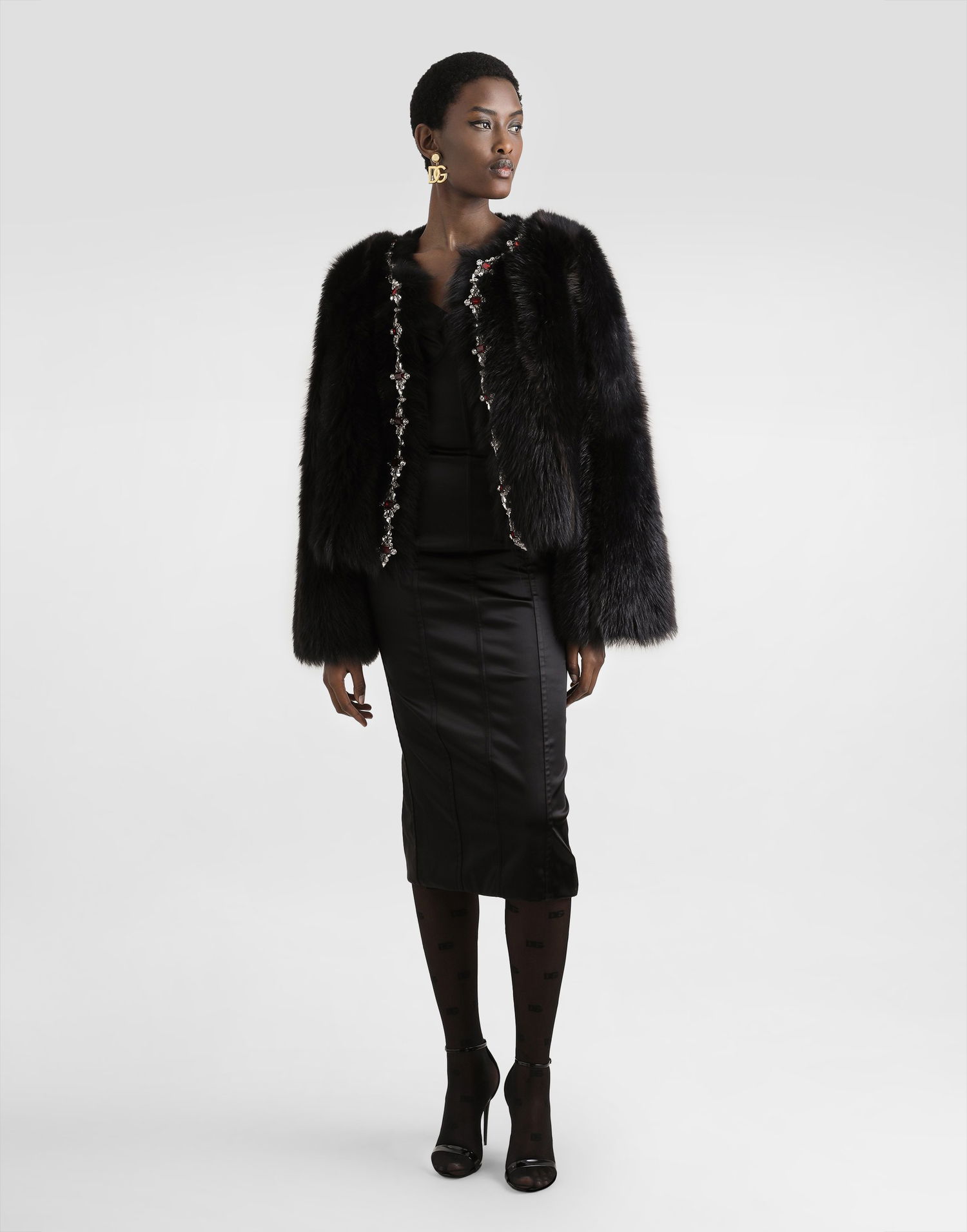 Pокля Dolce & Gabbana Dolce & Gabbana Satin Midi Dress Черно | F6DIHTGDDB2N0000, 1