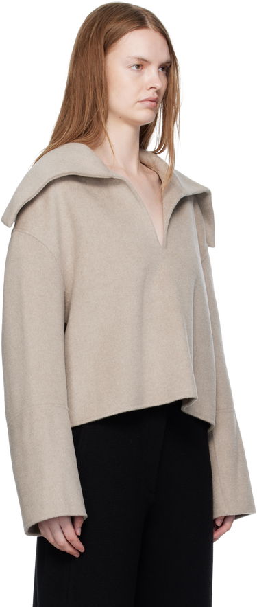 Пуловер Nanushka Nanushka Maxe Cropped Wool Sweater Бежово | NW25PFJK12992, 1