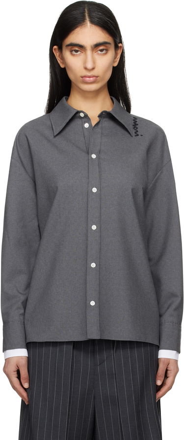Риза Marni Marni Tropical Wool Shirt Сиво | CAMA0613QS TW839, 0