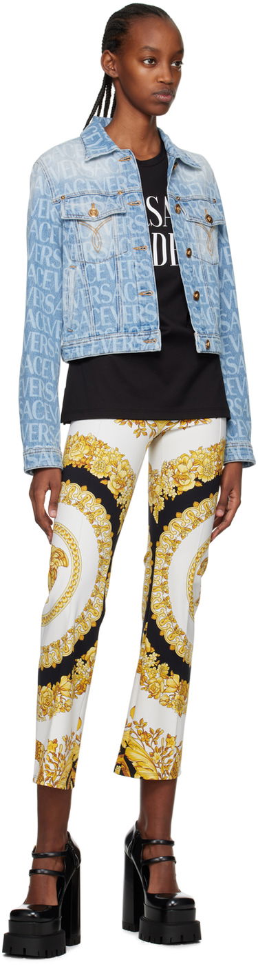 Панталони Versace Barocco Print Leggings Бяло | 1008670_1A06820_5W200, 3