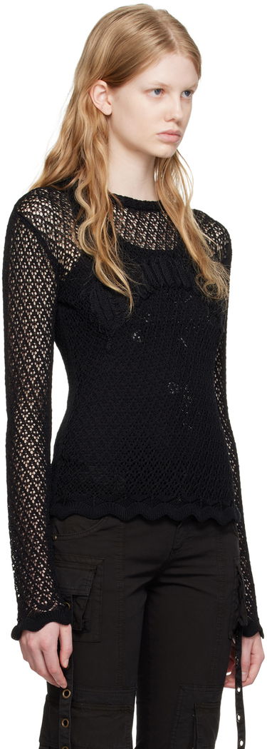 Пуловер Blumarine Pink Scalloped Sweater Розово | P344M026A, 4