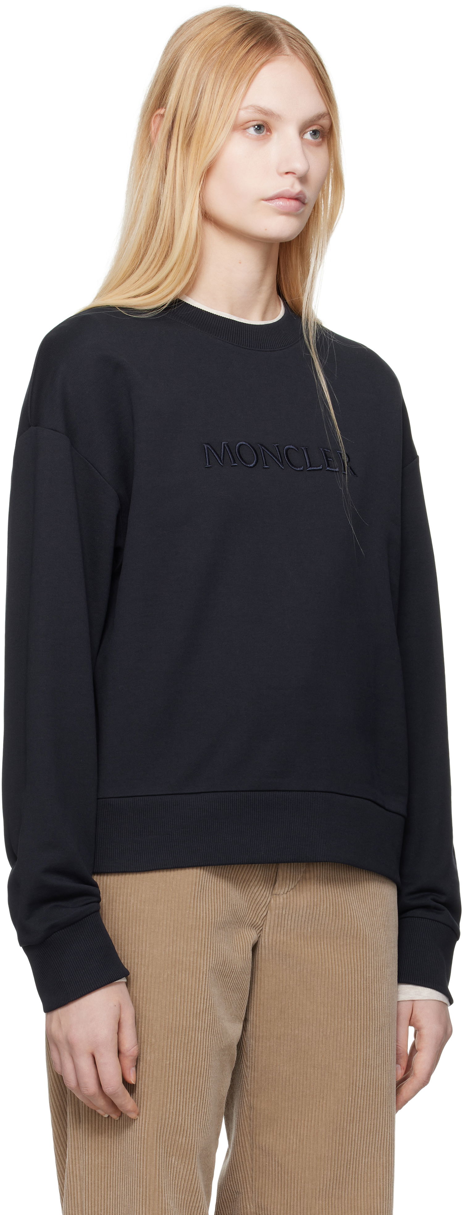 Пуловер Moncler Moncler Embroidered Logo Sweatshirt Черно | K10938G0001689A1K, 1