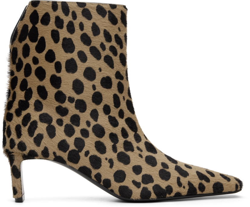 Кецове и обувки Khaite Ona Leopard Print Calf-Hair Kitten Heel Ankle Boots Многоцветен | F1100-969