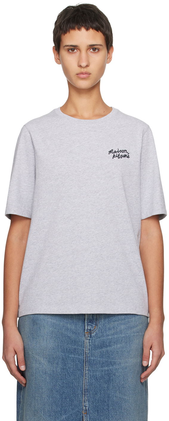 Тениска MAISON KITSUNÉ Handwriting T-Shirt Бяло | MW00126KJ0119