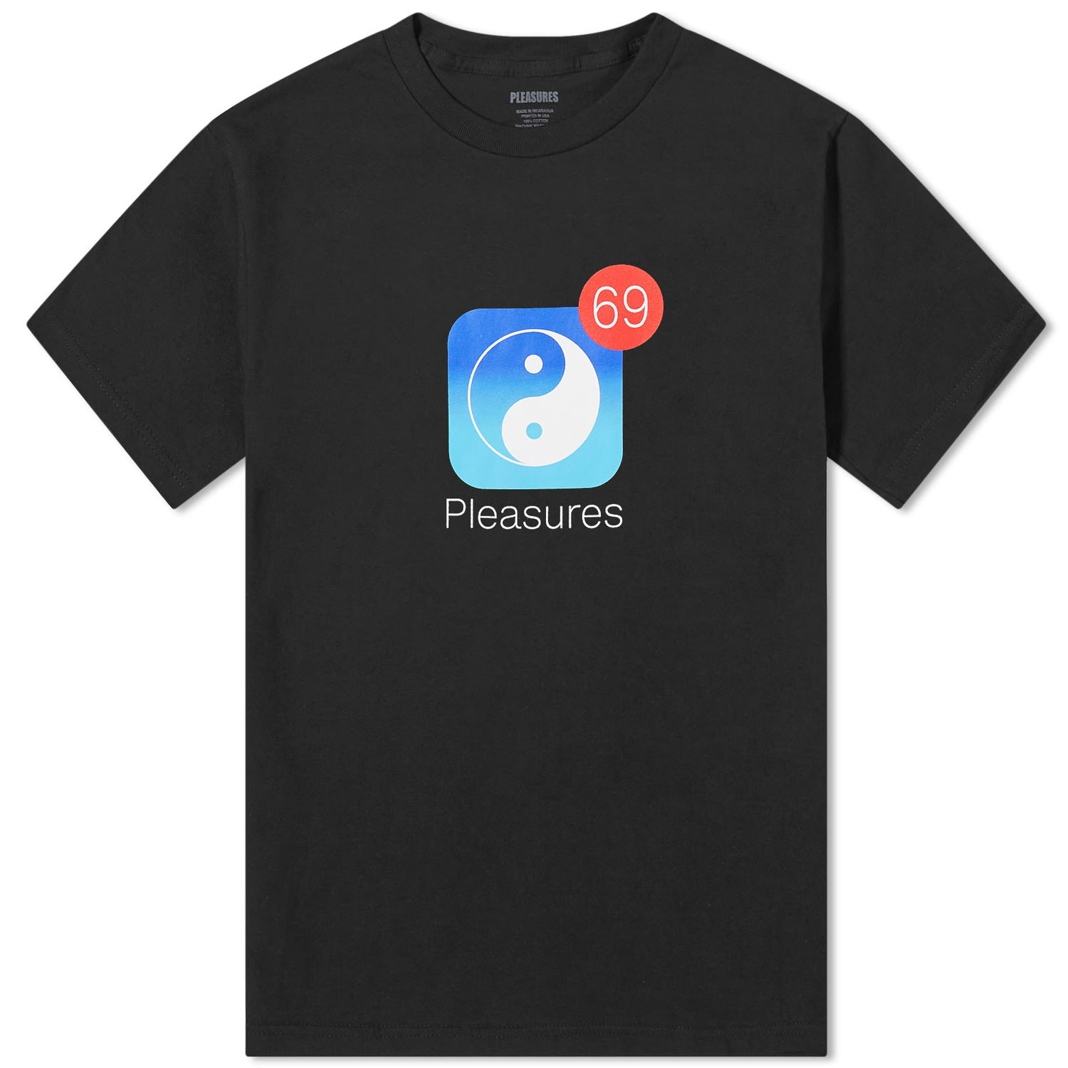 Тениска Pleasures Notify T-Shirt Черно | P24SP052-BLACK, 0