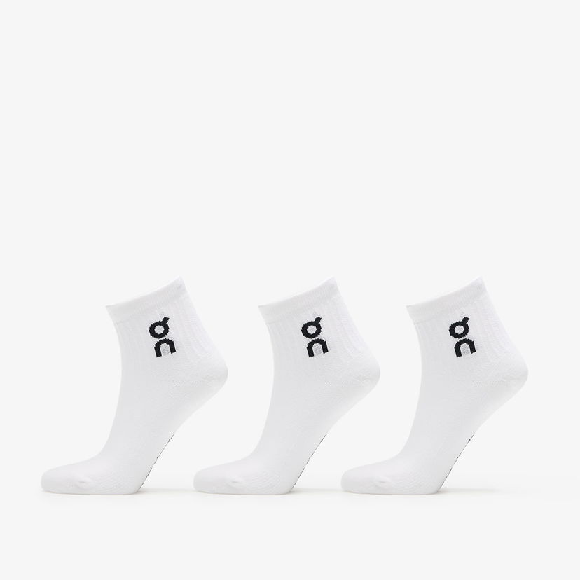 Чорапи On Running Logo Sock Mid 3-Pack M Бяло | 2UF10520069 U