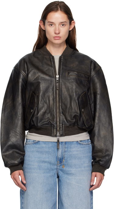 Яке бомбър Ksubi Ksubi Alpha Crop Leather Bomber Jacket Черно | WFA25JK009, 0