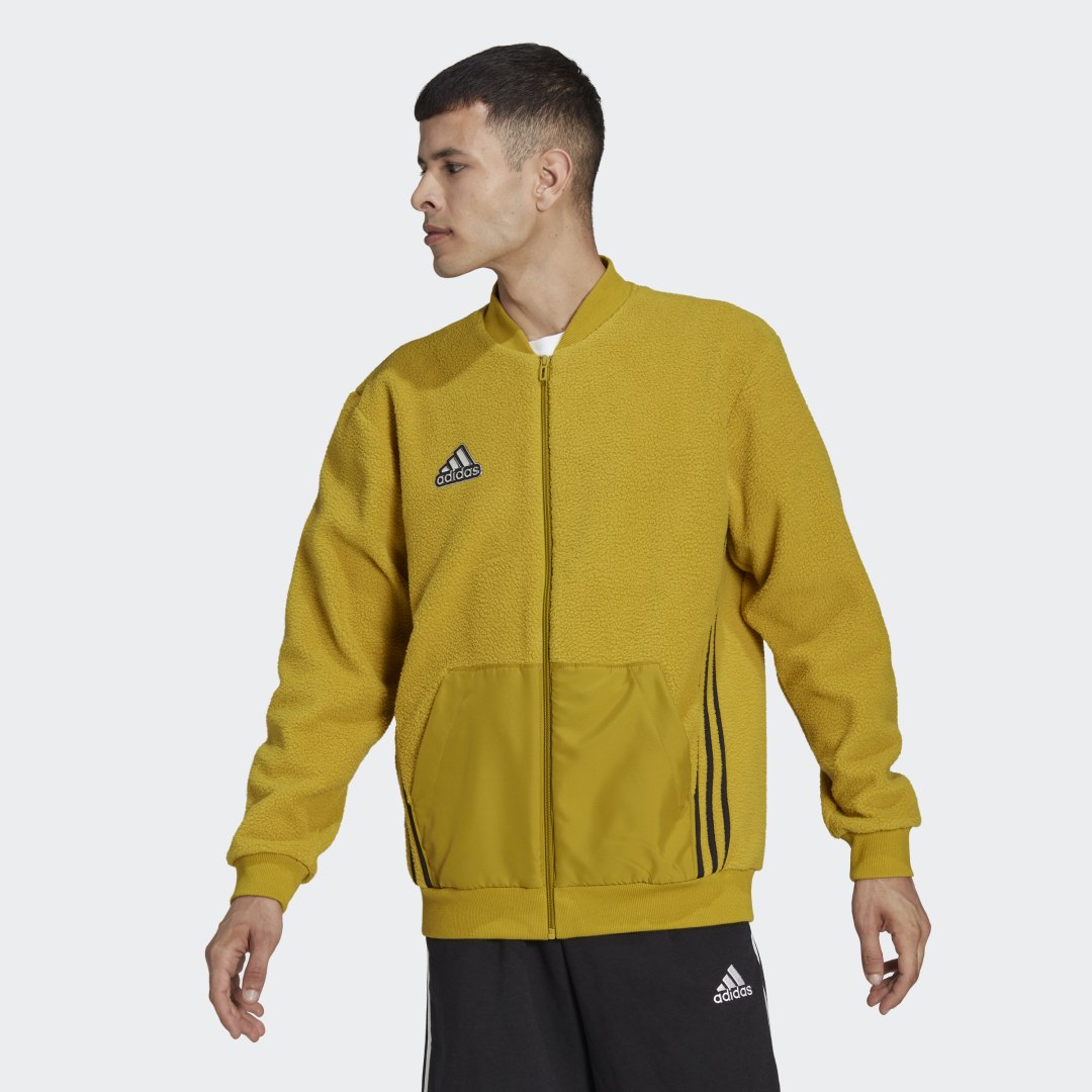 Яке бомбър adidas Originals Essentials Holiday Pack Sherpa Bomber Jacket Жълто | HL6919, 0