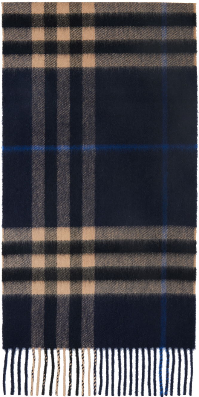 Шал Burberry Classic Check Scarf Navy Тъмно синьо | 8022346