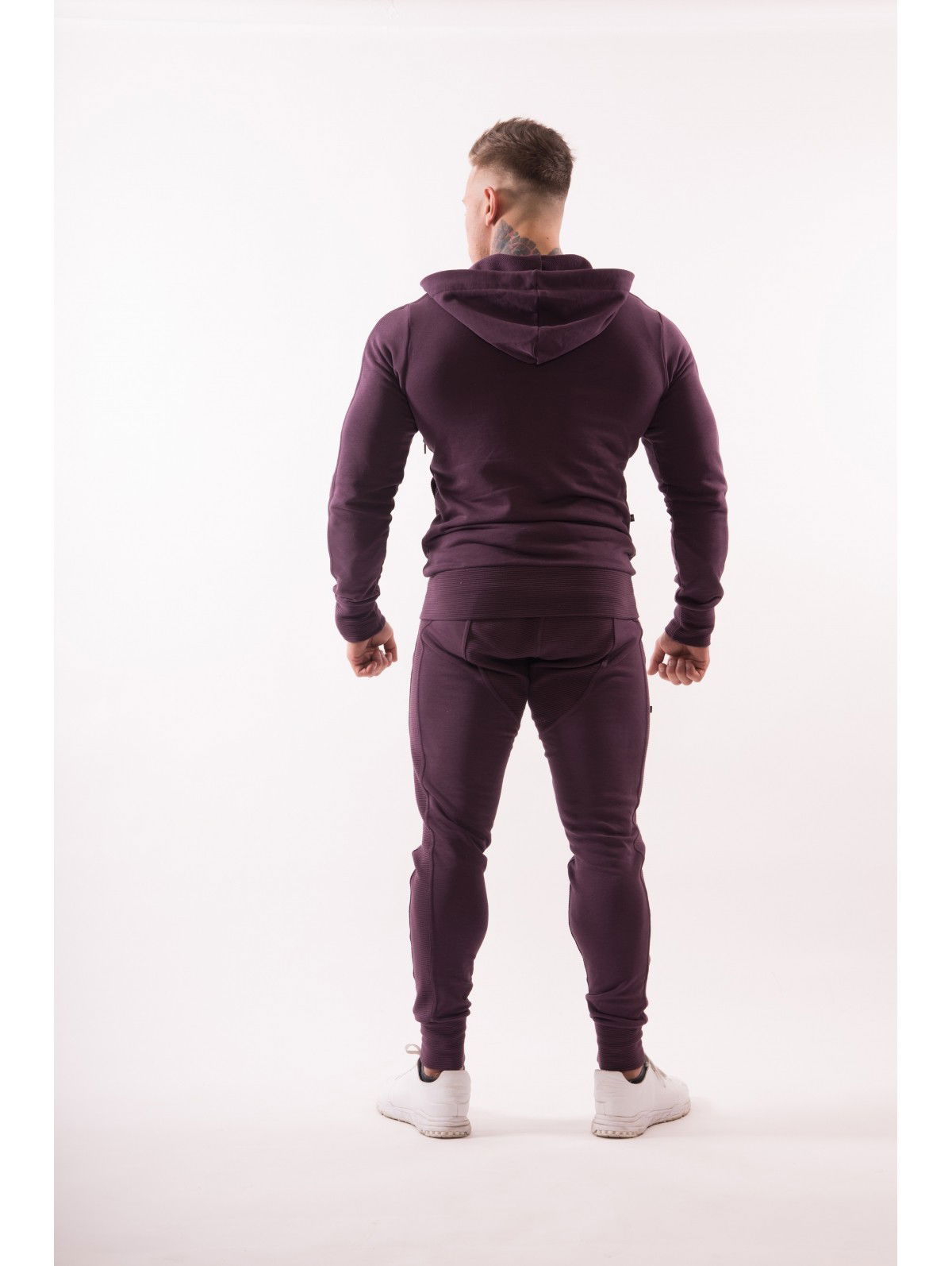 Суитчър NEBBIA AW Zip Up Hoodie Лилаво | 720-BURGUNDY, 1