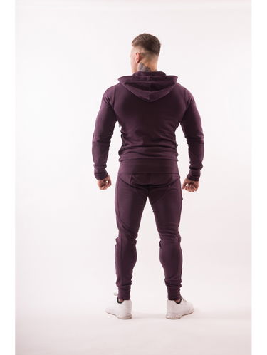 Суитчър NEBBIA AW Zip Up Hoodie Лилаво | 720-BURGUNDY, 1
