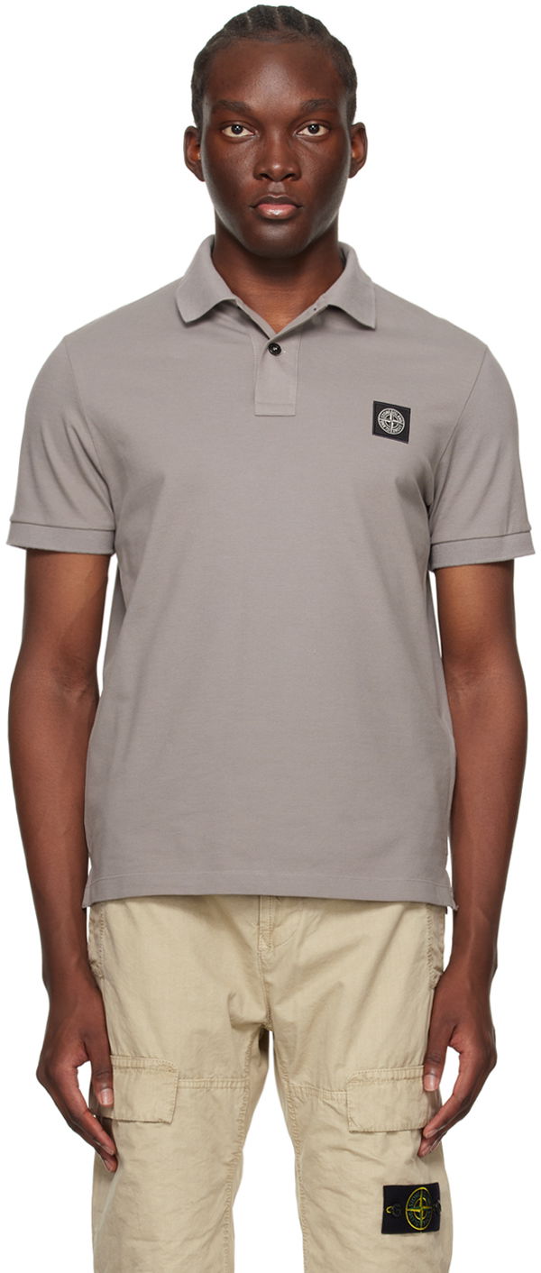 Поло тениска Stone Island Patch Polo Сиво | 80152SC17, 0
