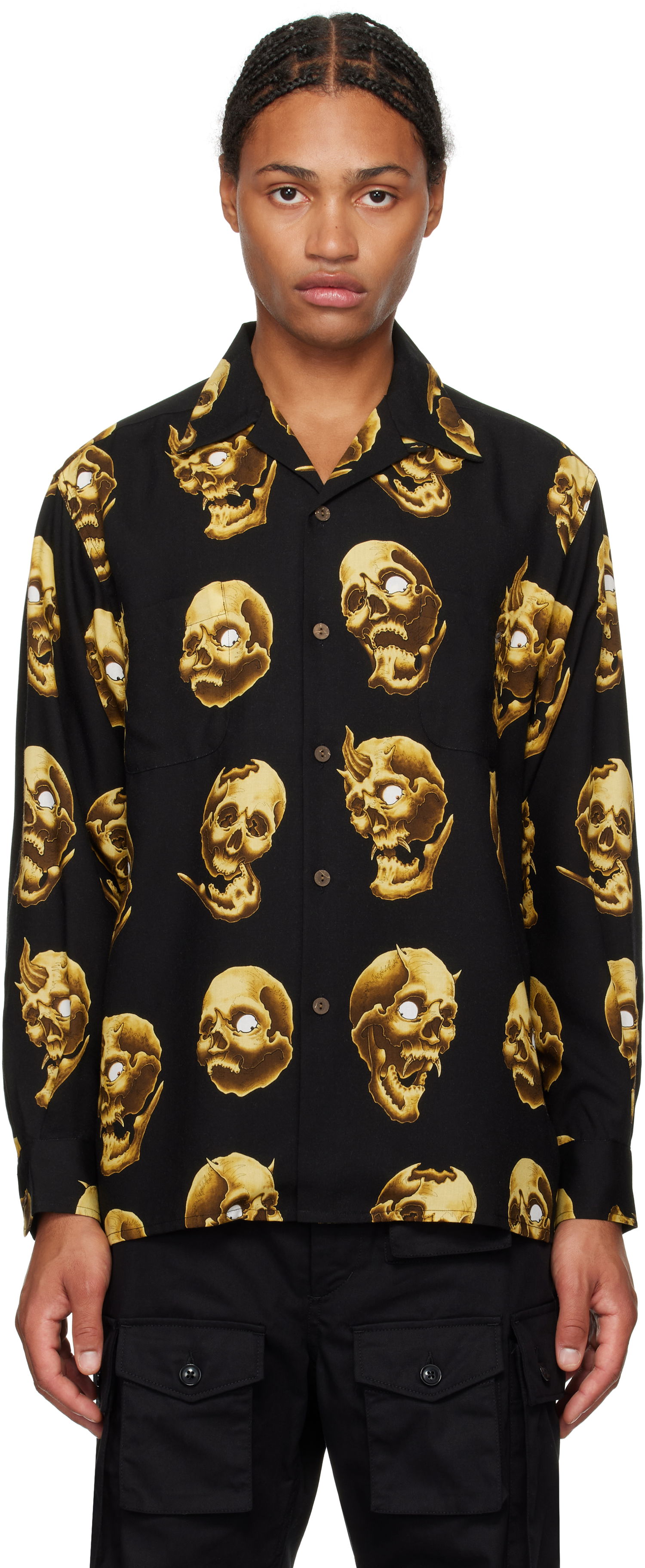 Риза WACKO MARIA Shirt Long Sleeve Tattoo Edition Черно | 56TS-WM-HI14, 0