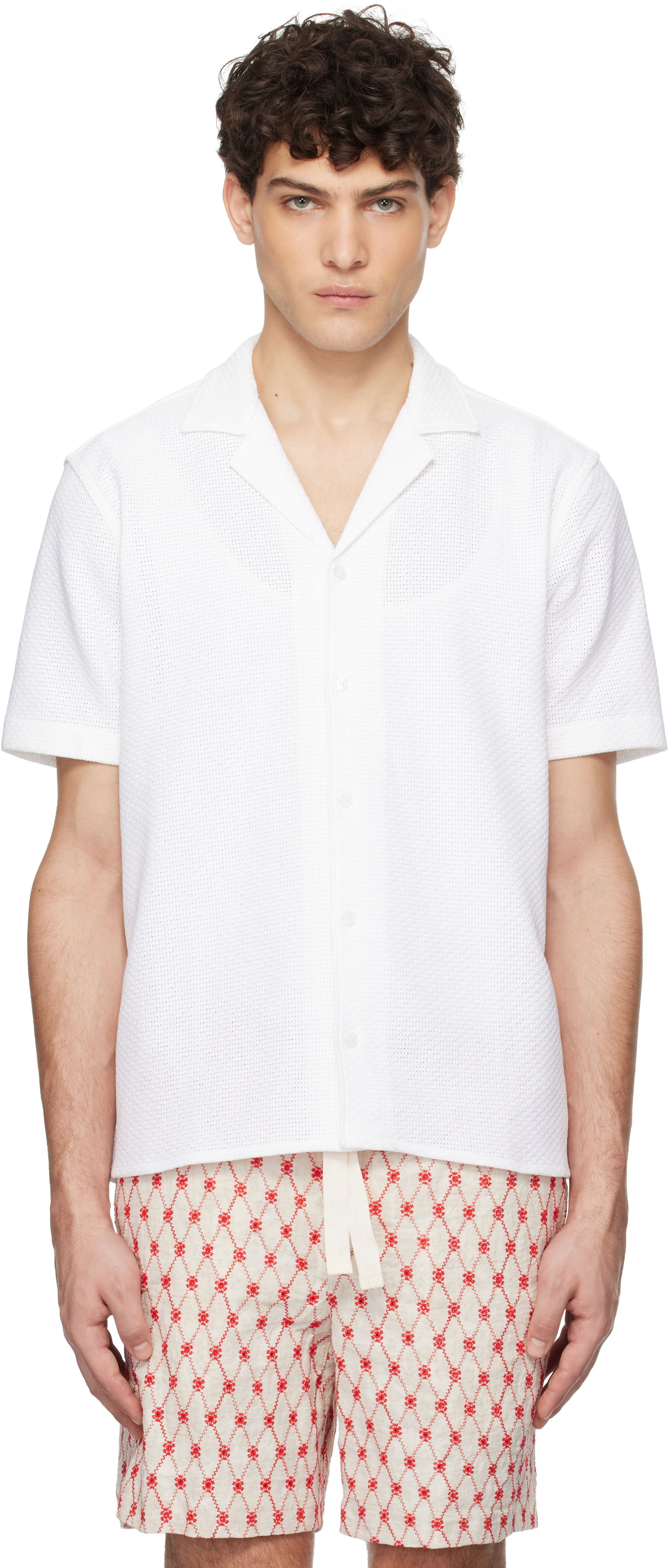 Риза Orlebar Brown Orlebar Brown Maitan Resort Shirt Бяло | 280072, 0