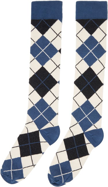Чорапи Anna Sui Argyle Knee-High Socks Синьо | 624U92, 1