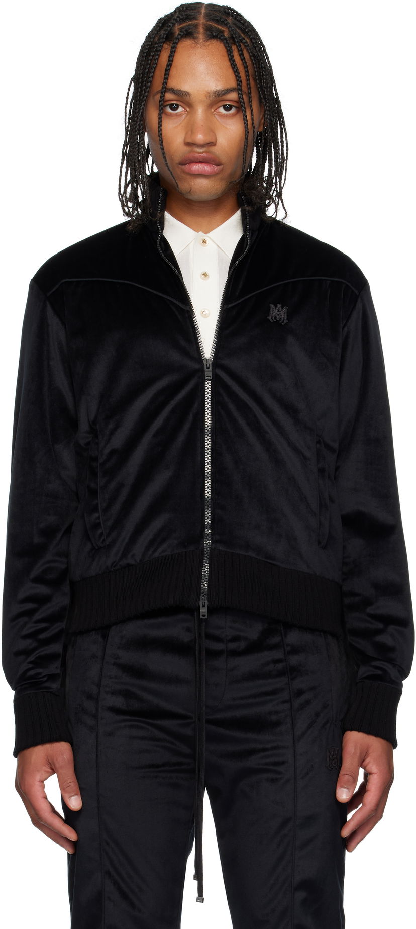 Яке AMIRI AMIRI Velvet Track Jacket Черно | AMOUTJ1013