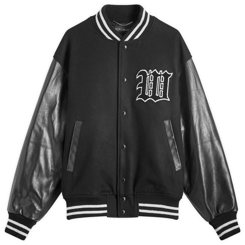 Яке бомбър WACKO MARIA Varsity Leather Черно | 24FW-WMO-BL16-BLK