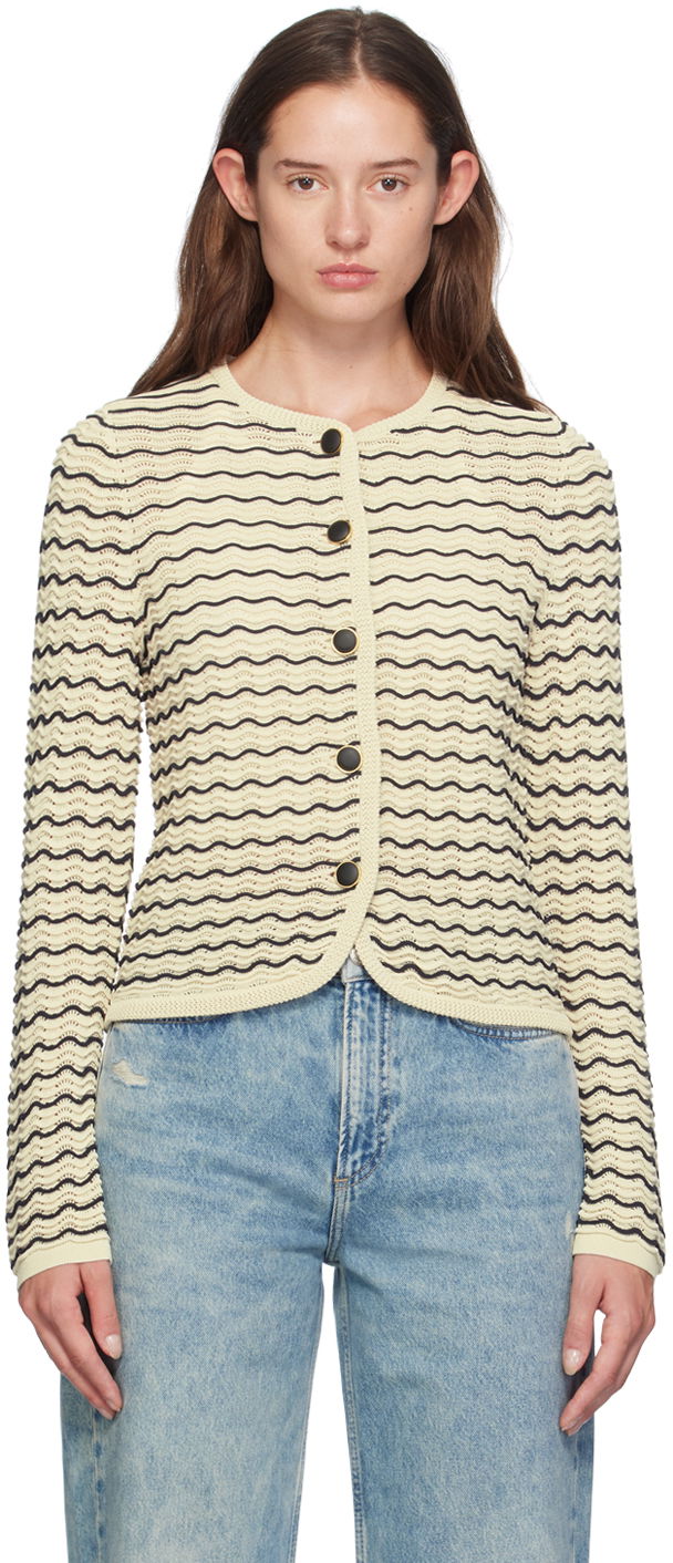 Пуловер rag & bone rag & bone Elisa Wavy Knit Cardigan Бежово | WAS24F068UG68, 0