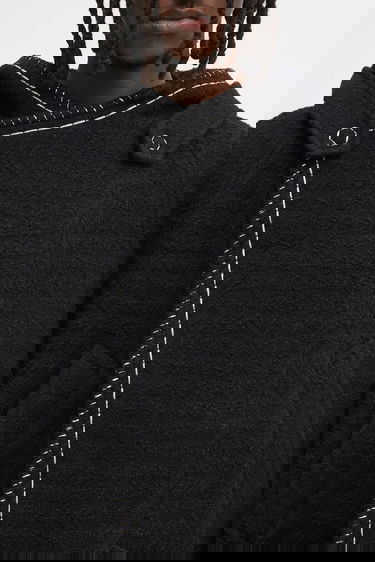 Палта ADER ERROR Wool Blend Hooded Coat with Contrast Stitching Черно | BO01FWCT0104BK, 3