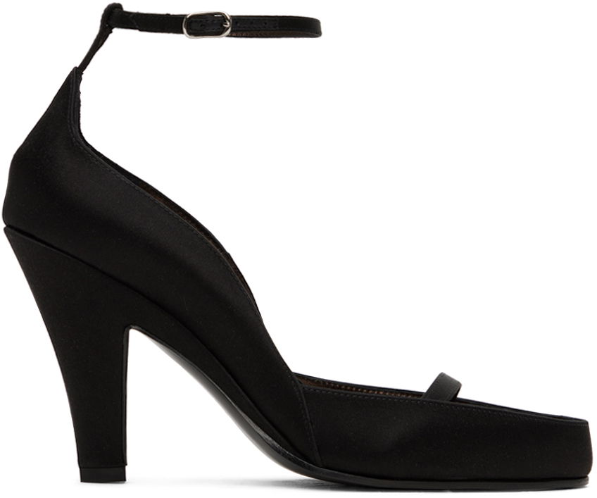 Кецове и обувки The Row Ankle Strap Satin Heels Черно | F1392-W326, 0