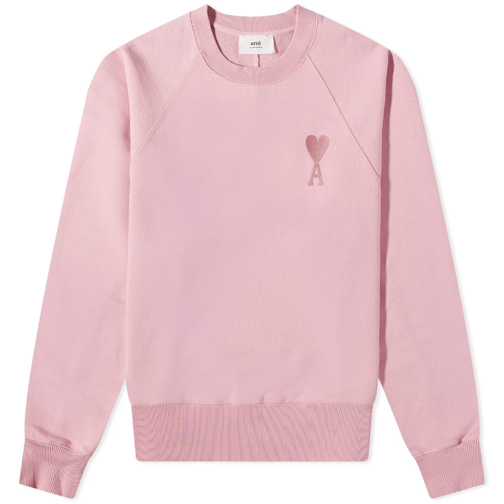 Суитчър AMI Tonal Heart Crew Sweat Розово | USW002-747655, 0