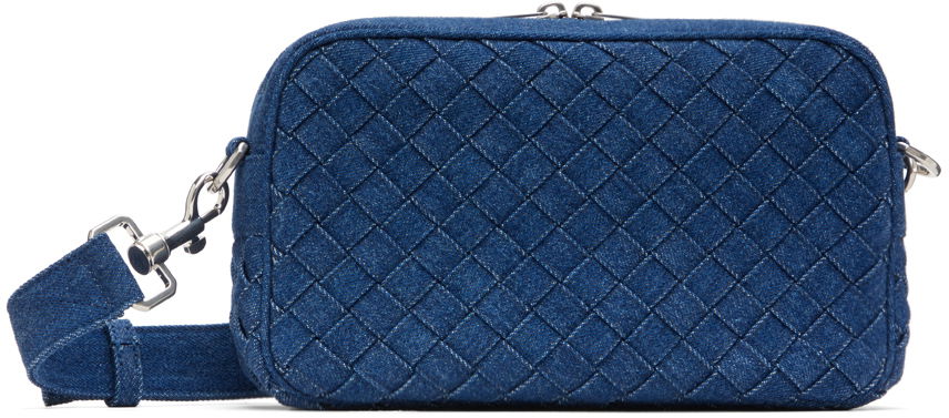 Чанта през рамо Bottega Veneta Small Intreccio Bag Тъмно синьо | 755353 V2ZK1, 0