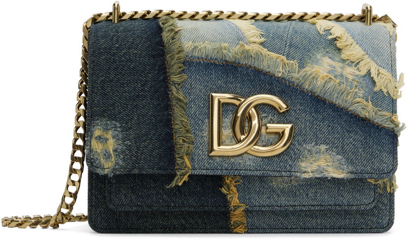 Чанта през рамо Dolce & Gabbana Crossbody Bag With Logo Синьо | BB7599 A9U75