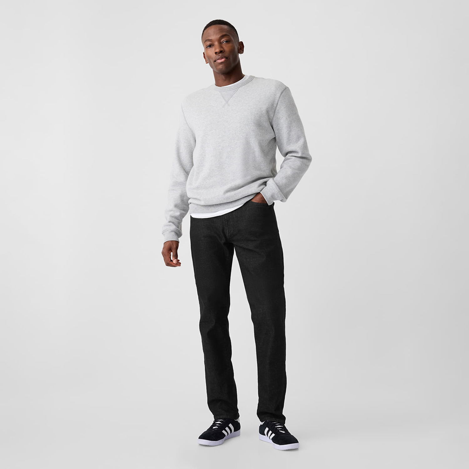 Панталони GAP Pants Denim Pants Straight Black Rinse W34/L34 Сиво | 749118-00, 0
